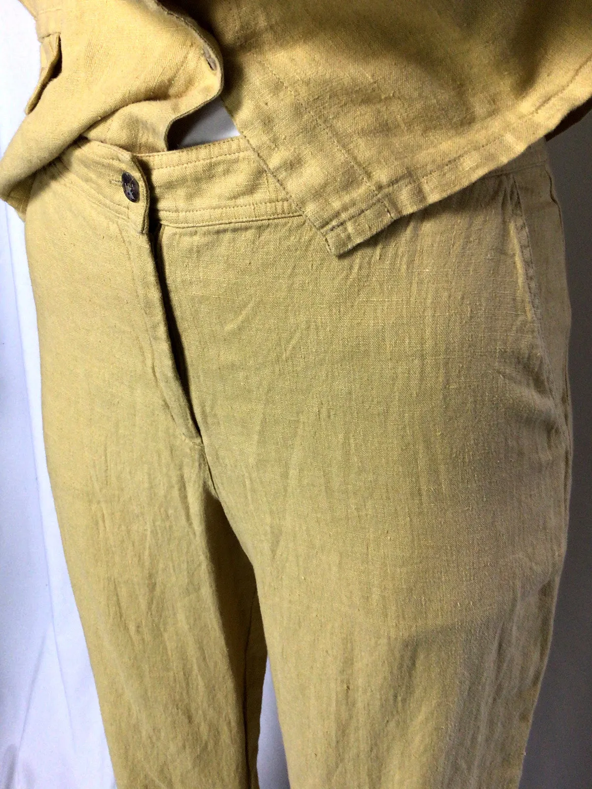 Chico's Size 2 (L/12/14)  Mustard Painted Pants Set