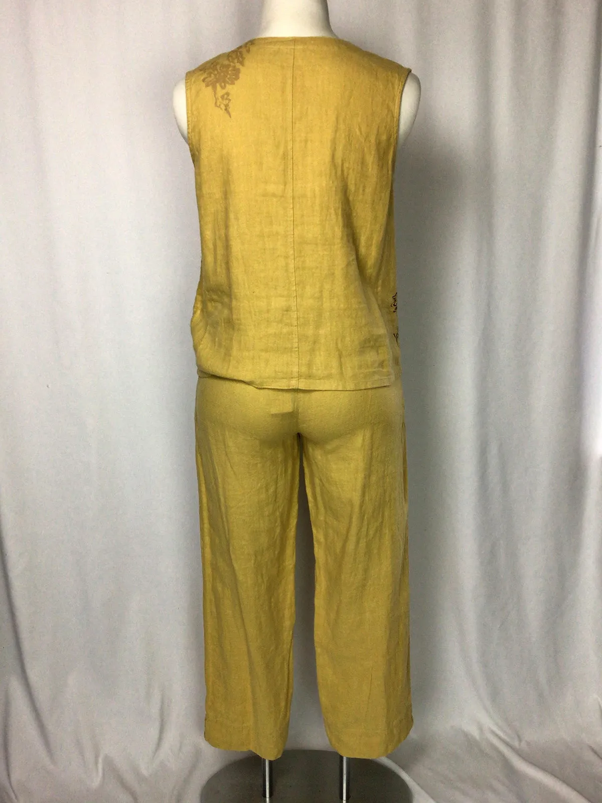 Chico's Size 2 (L/12/14)  Mustard Painted Pants Set