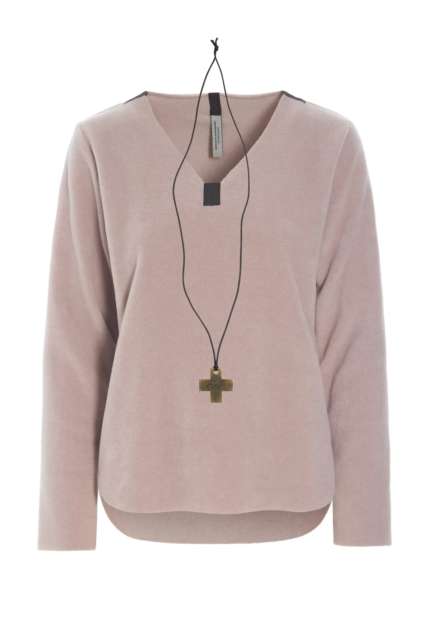 Henriette Cozy Fleece V-Neck | Dusty Rose