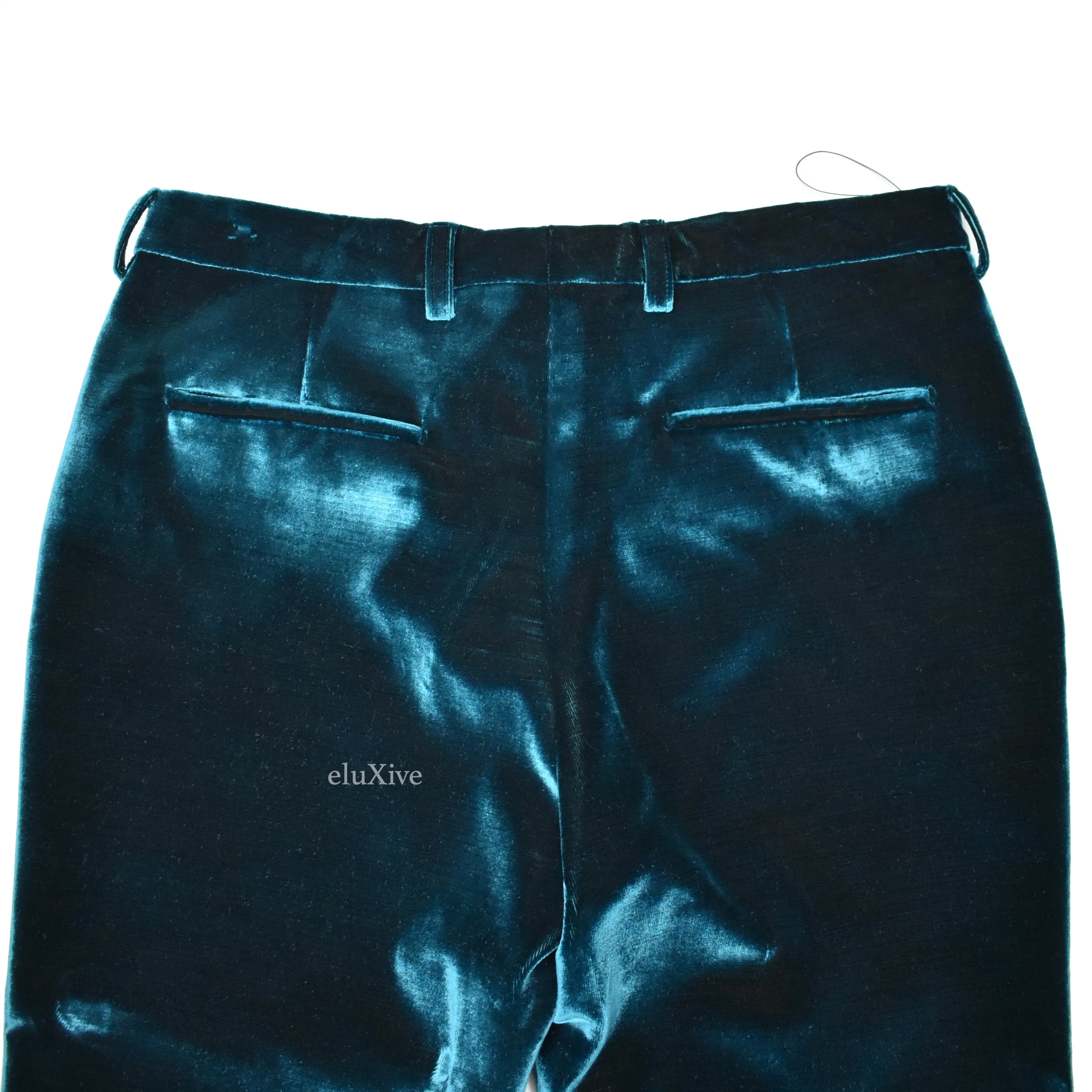 Saint Laurent - Turquoise Heavyweight Velvet Pants