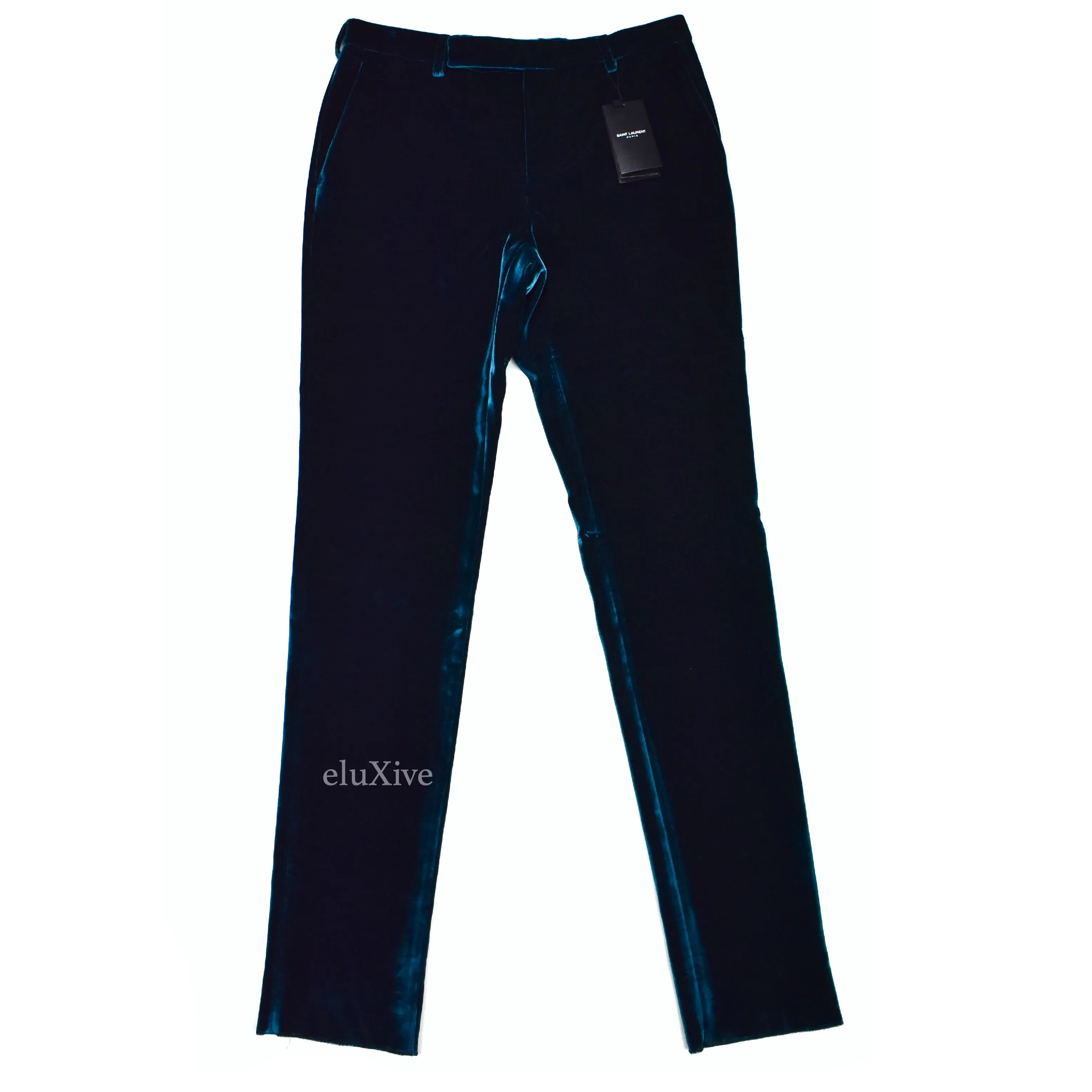 Saint Laurent - Turquoise Heavyweight Velvet Pants
