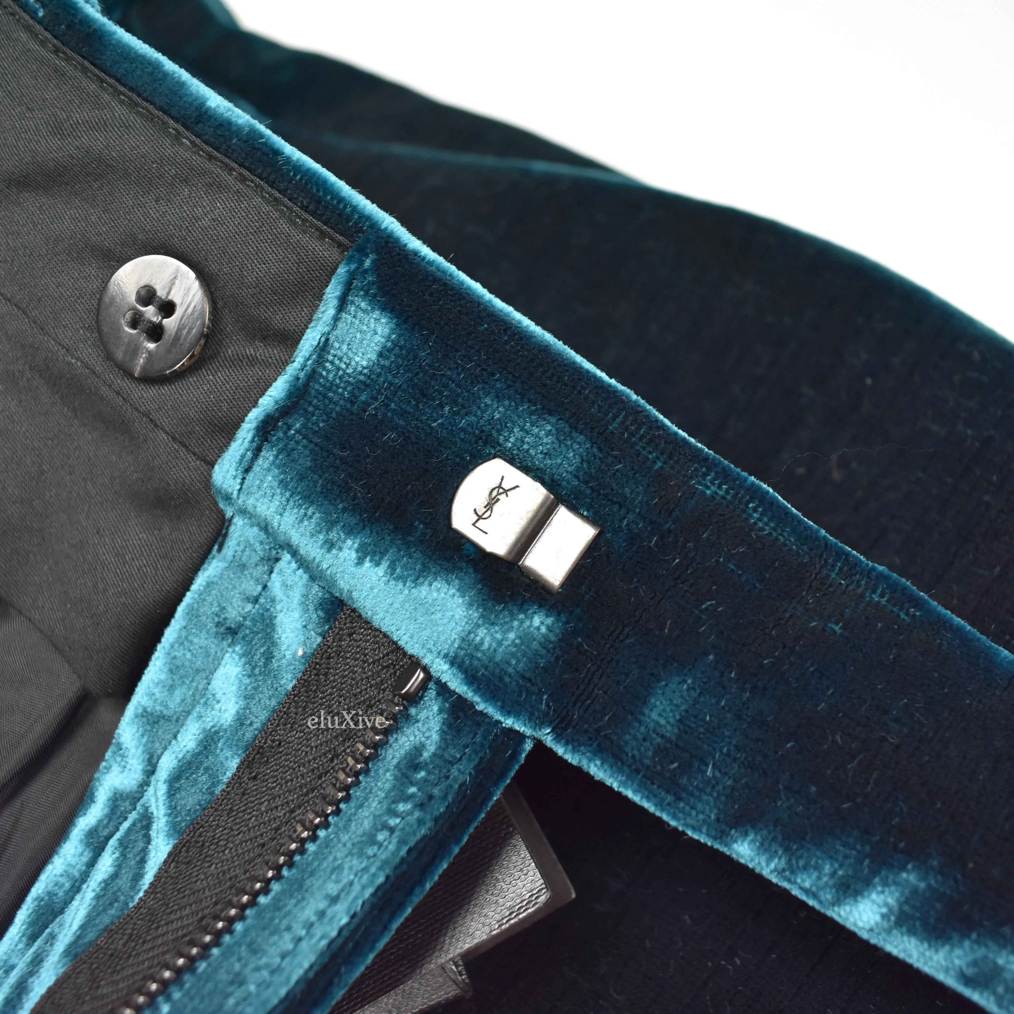 Saint Laurent - Turquoise Heavyweight Velvet Pants