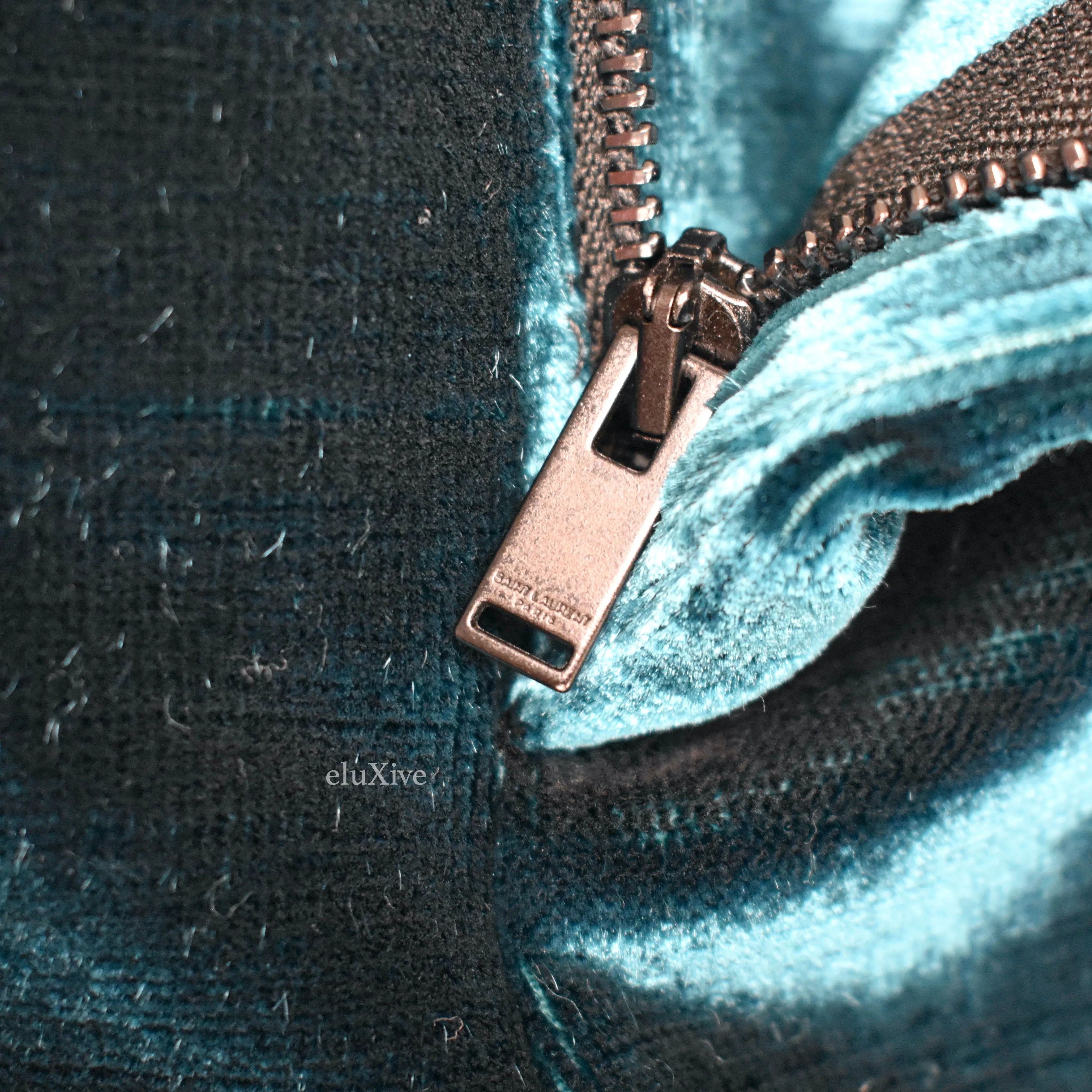 Saint Laurent - Turquoise Heavyweight Velvet Pants