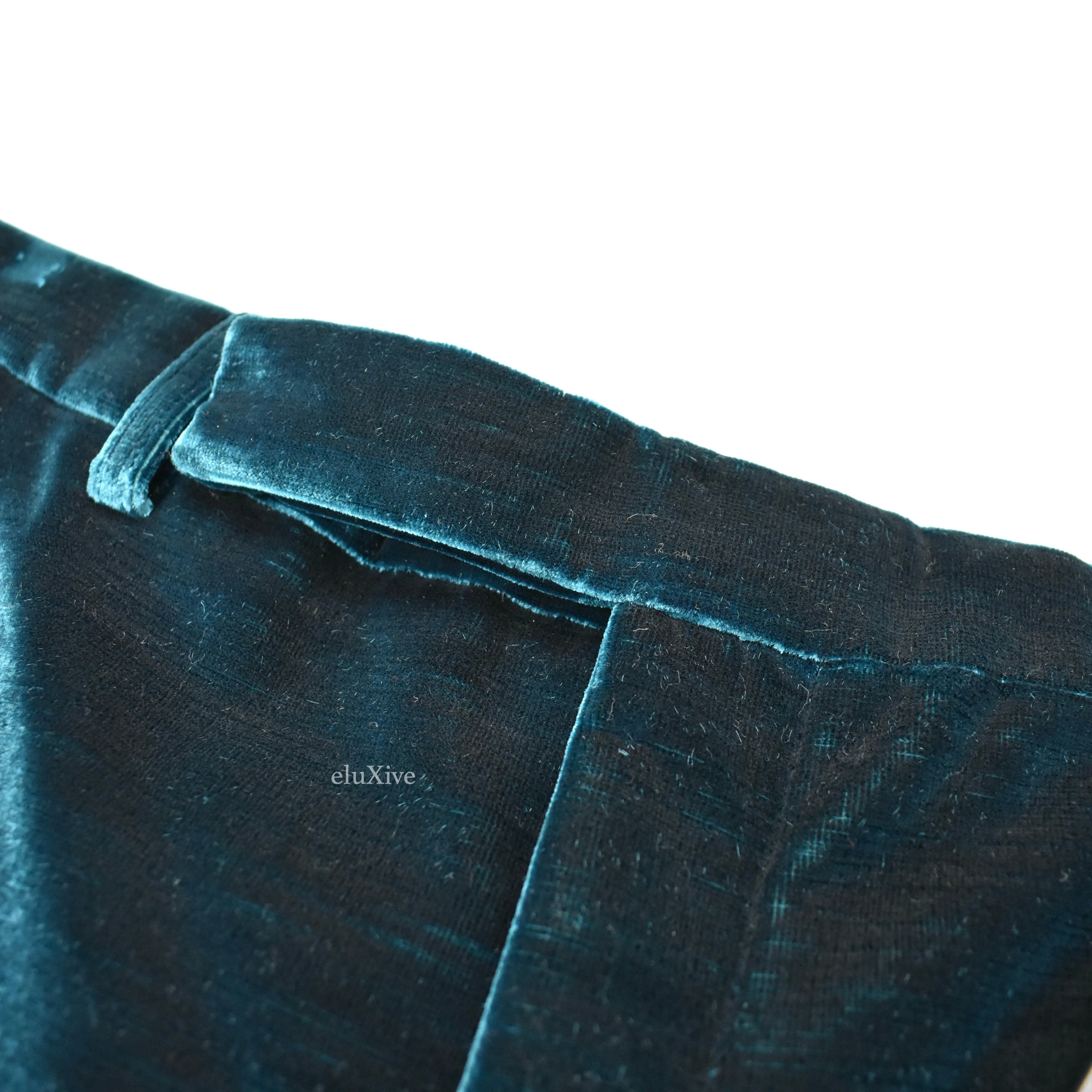 Saint Laurent - Turquoise Heavyweight Velvet Pants
