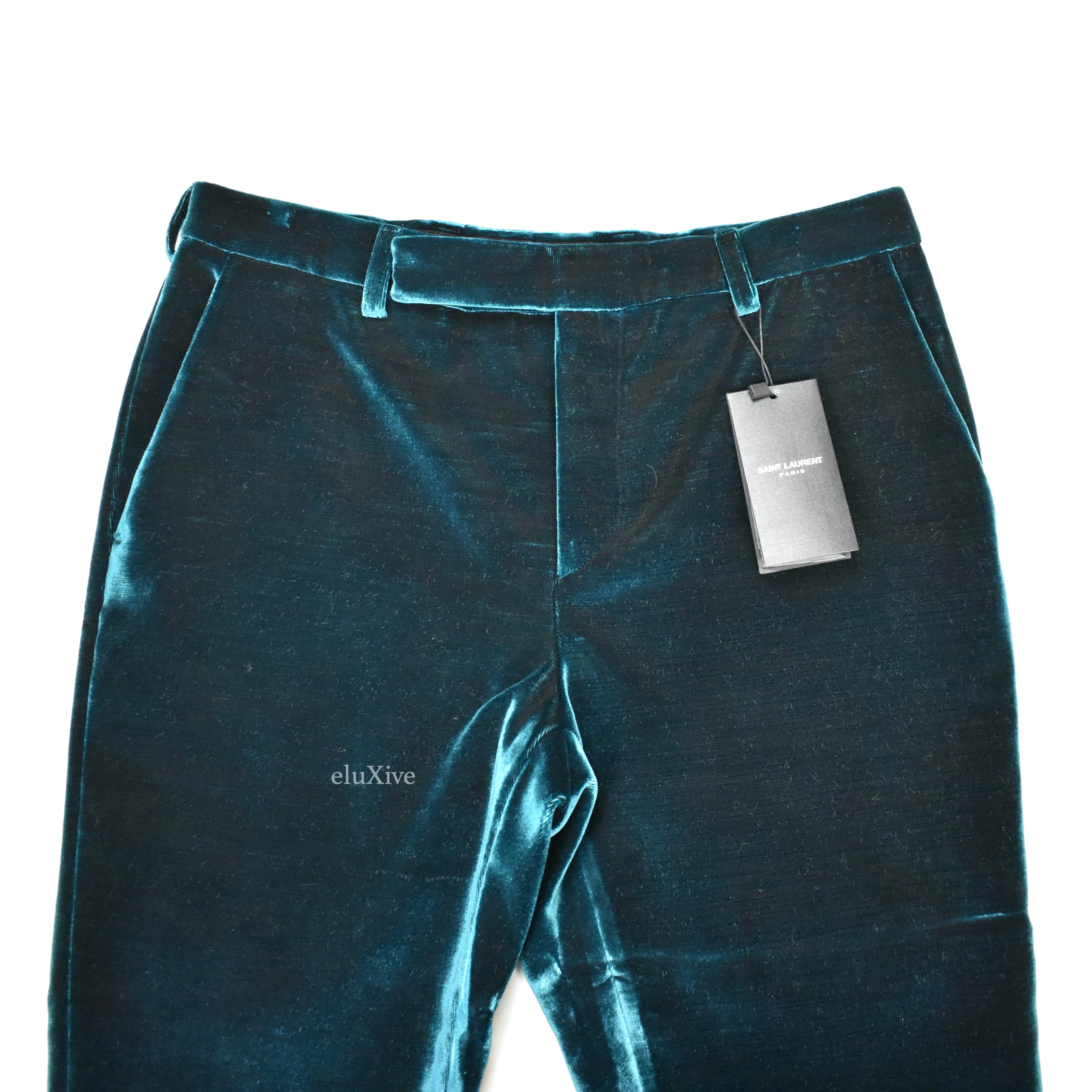 Saint Laurent - Turquoise Heavyweight Velvet Pants