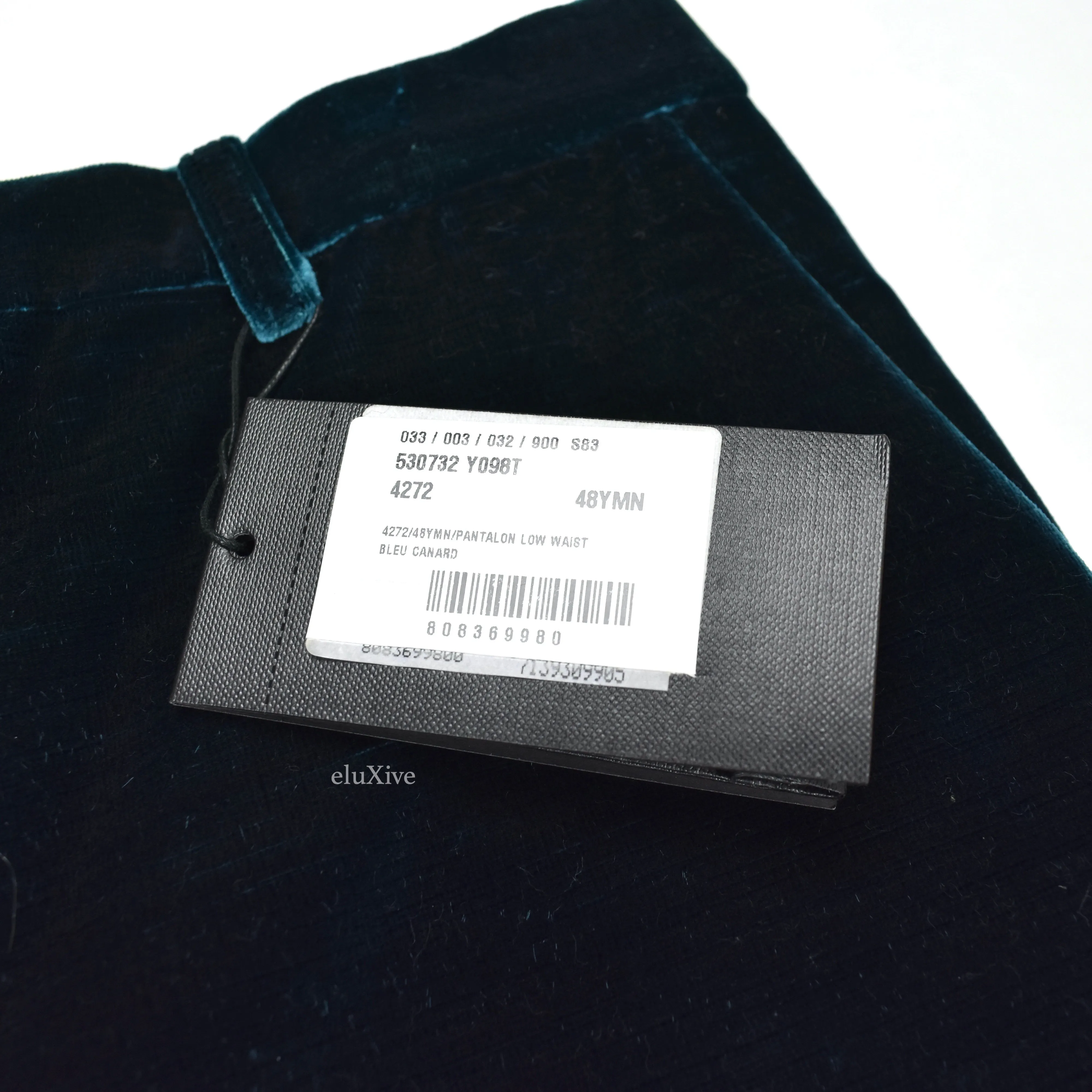 Saint Laurent - Turquoise Heavyweight Velvet Pants