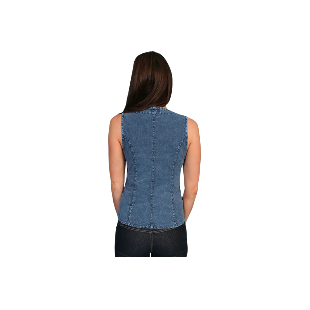 Scully Women's Lace Up Sleeveless Blue Shirt