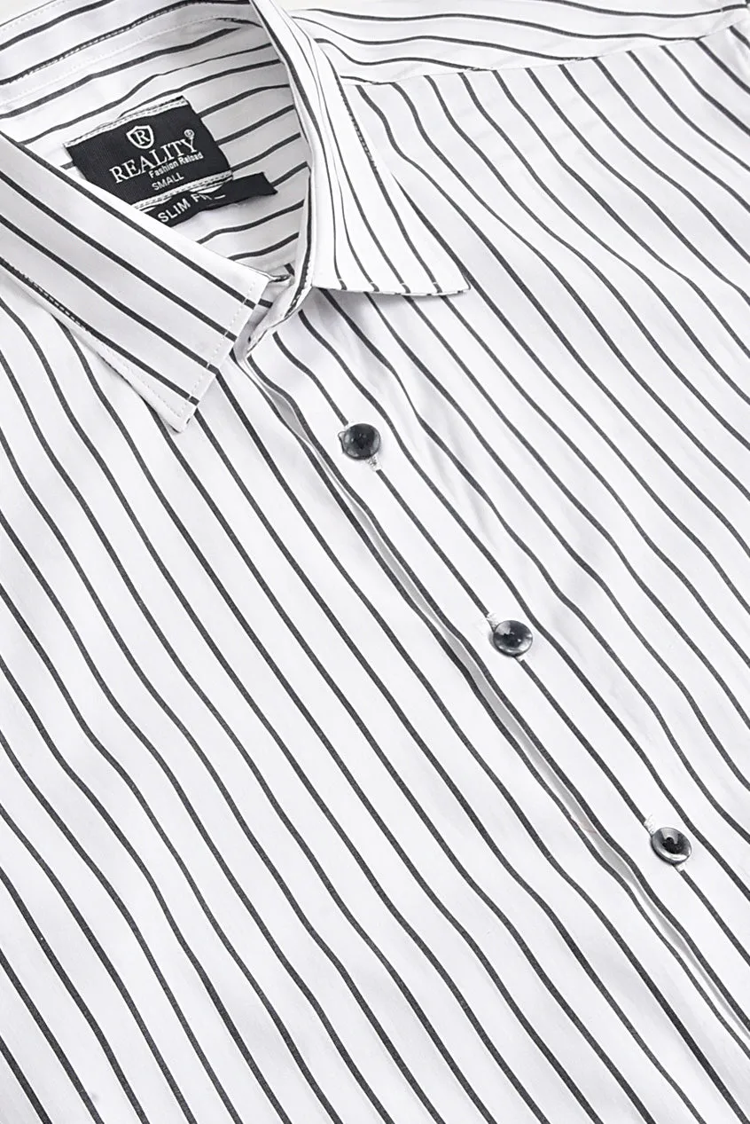 White Striped Casual Shirt